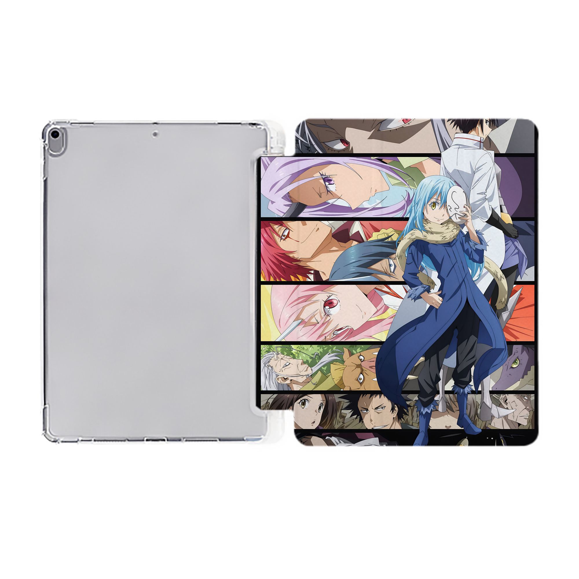 （画像用） 転スラ Regarding Reincarnated to Slime IPad ケース ペン収納付き 三つ折りスタンド PUレザー×シリコン 対応機種9.5/10.5/10.9インチ